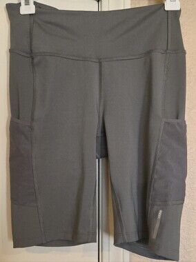 REI Sage Green Bike Shorts with Mesh Side Pockets